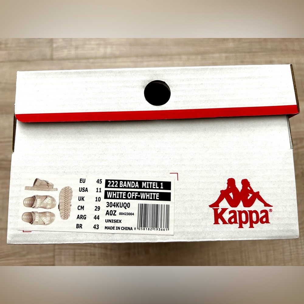 Kappa White and Off-White Slides